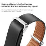 Cinturino per orologio in vera pelle con fibbia liscia e chiusura a passante., For Google Fitbit Air