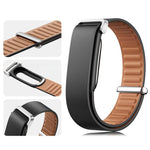 Cinturino per orologio in vera pelle con fibbia liscia e chiusura a passante., For Google Fitbit Air