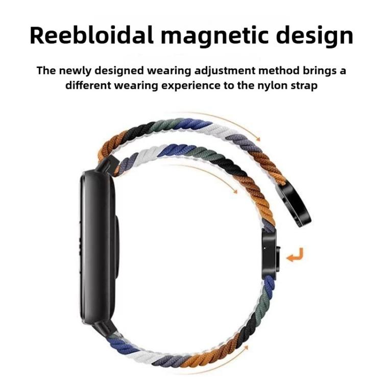 Cinturino per orologio in nylon intrecciato con chiusura magnetica., For Honor Band 11 / Band 11 Pro
