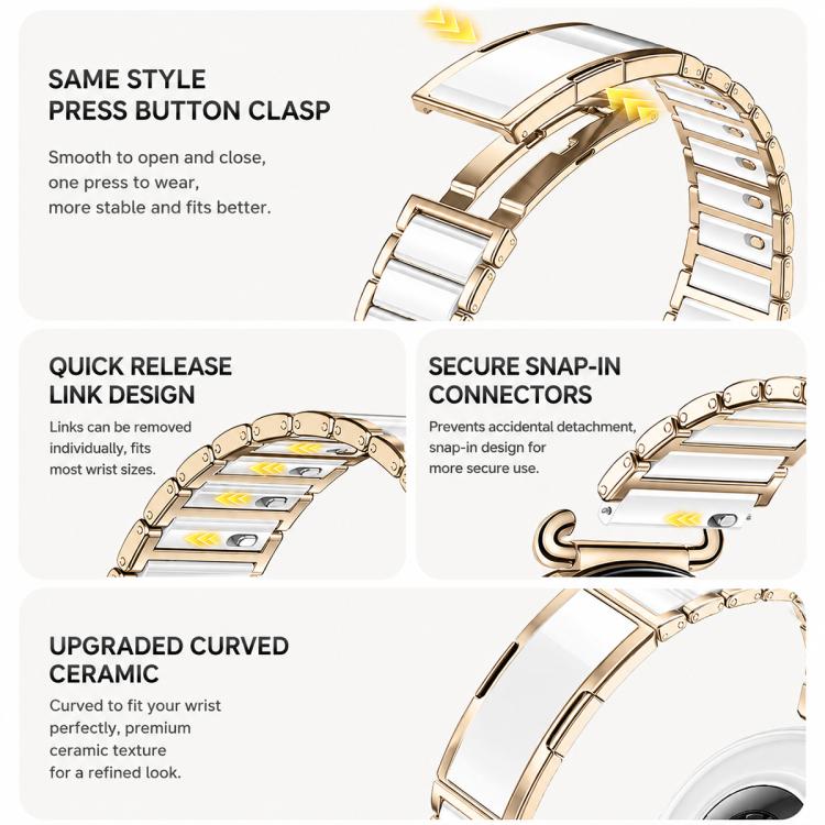 Cinturino per orologio in acciaio inossidabile con chiusura pieghevole a sgancio rapido in ceramica, For Apple Watch 46mm / 49mm / 45mm / 44mm, For Apple Watch 42mm / 41mm / 40mm / 38mm