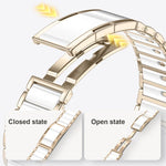 Cinturino per orologio in acciaio inossidabile con chiusura pieghevole a sgancio rapido in ceramica, For Apple Watch 46mm / 49mm / 45mm / 44mm, For Apple Watch 42mm / 41mm / 40mm / 38mm