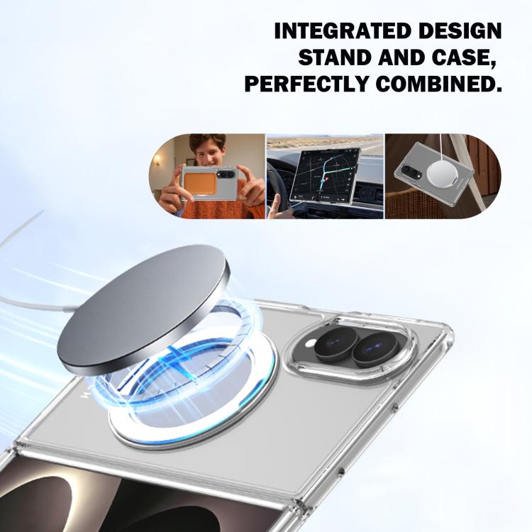 Custodia magnetica LeReach TOC Crystal Series con supporto girevole per Galaxy Z