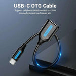 VENTION CCS Series 0.15m USB 2.0 Type-C Male to USB-A Female 480Mbps Transfer OTG Data Cable, Type-C M to USB-A F