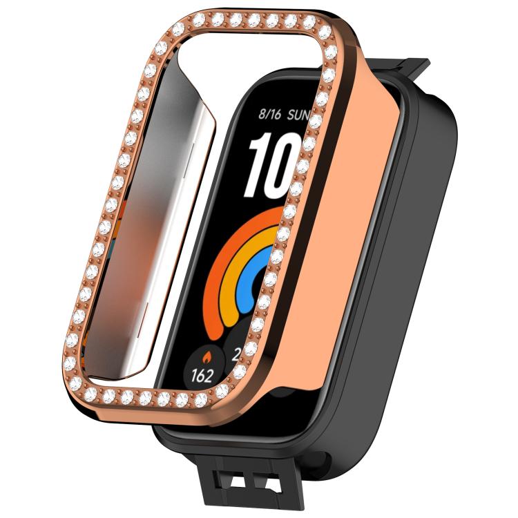 Custodia protettiva per orologio in policarbonato cavo con copertura parziale a diamante, For Xiaomi Smart Band 11 Active