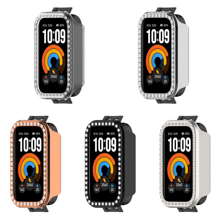 Custodia protettiva per orologio in policarbonato cavo con copertura parziale a diamante, For Xiaomi Smart Band 11 Active