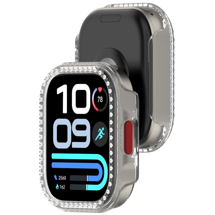 Custodia protettiva per orologio in policarbonato cavo con copertura parziale a diamante, For Redmi Watch 6 Lite
