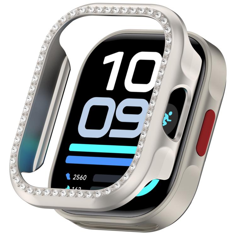 Custodia protettiva per orologio in policarbonato cavo con copertura parziale a diamante, For Redmi Watch 6 Lite