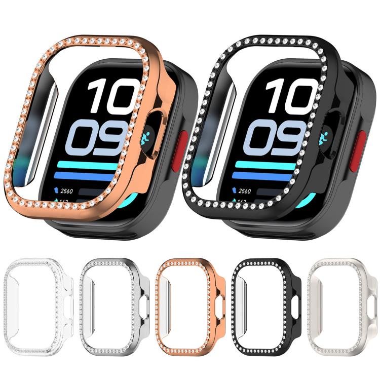 Custodia protettiva per orologio in policarbonato cavo con copertura parziale a diamante, For Redmi Watch 6 Lite