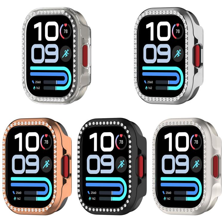 Custodia protettiva per orologio in policarbonato cavo con copertura parziale a diamante, For Redmi Watch 6 Lite