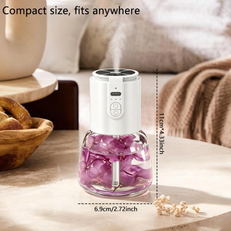 Diffusore di aromi senza acqua da 120 ml con oli essenziali, 3 modalità di nebulizzazione intermittente, batteria da 500 mAh e spegnimento automatico dopo 8 ore., White Purple, White Green, Black