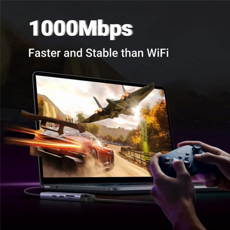 Hub USB-C UGREEN 60515 7 in 1 con Ethernet Gigabit e 4K - immagine 3