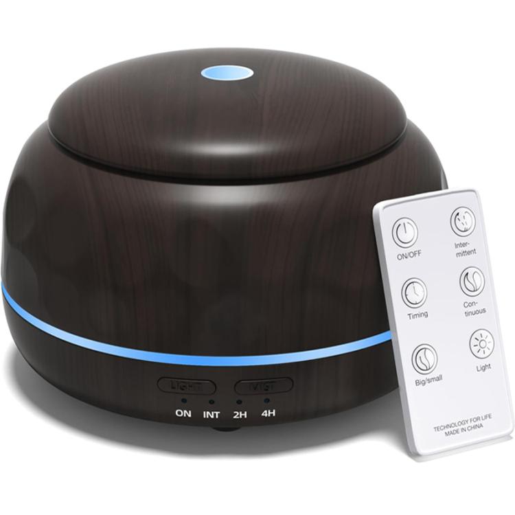 Diffusore di aromi da 300 ml con ultrasuoni, nebulizzatore a freddo e umidificatore, con 7 luci LED a colori variabili, ideale per camera da letto, casa e ufficio., Black Wood Grain, White Wood Grain, Yellow Wood Grain, Marble Grain
