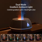 Flame Essential Oil Diffuser 130ml Ultrasonic Aromatherapy Humidifier, 7 Color Gradient Light, Black, White
