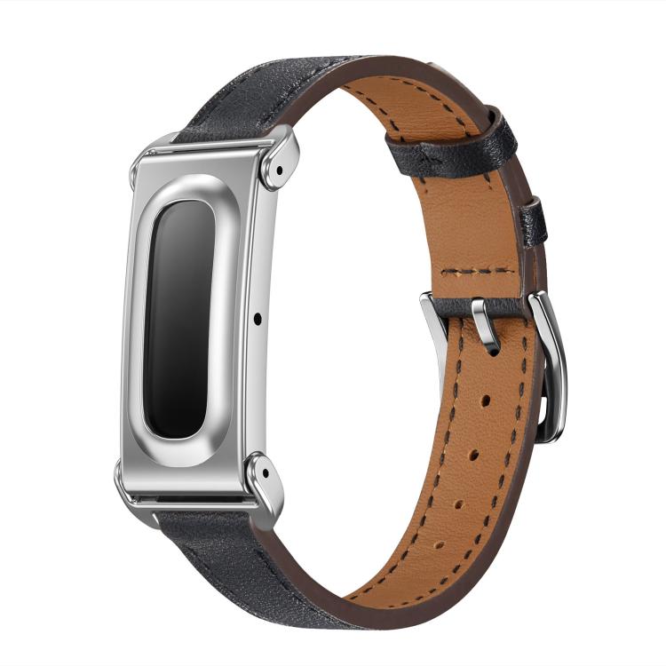 Cassa in metallo integrata, cinturino sottile in vera pelle., For Google Fitbit Air