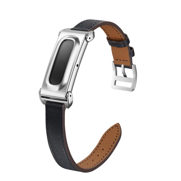 Cassa in metallo integrata, cinturino sottile in vera pelle., For Google Fitbit Air