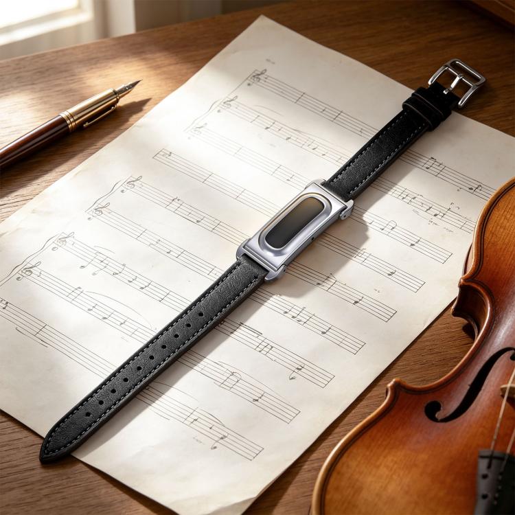 Cassa in metallo integrata, cinturino sottile in vera pelle., For Google Fitbit Air