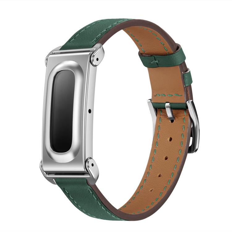 Cassa in metallo integrata, cinturino sottile in vera pelle., For Google Fitbit Air