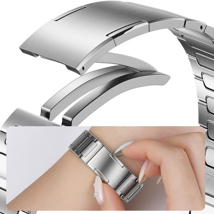 Cinturino per orologio in metallo di titanio con chiusura pieghevole a forma di I e design a perno a sgancio rapido., 18mm