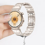 Cinturino per orologio in metallo di titanio con chiusura pieghevole a forma di I e design a perno a sgancio rapido., 18mm