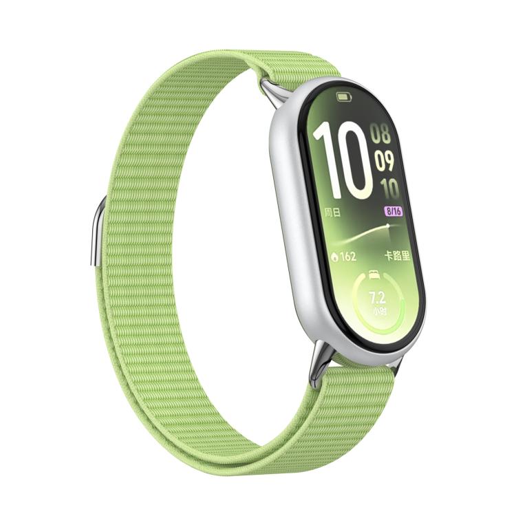 Cinturino per orologio in nylon con chiusura a strappo e coda in metallo., For Xiaomi Smart Band 11 / 10 / 9 / 8