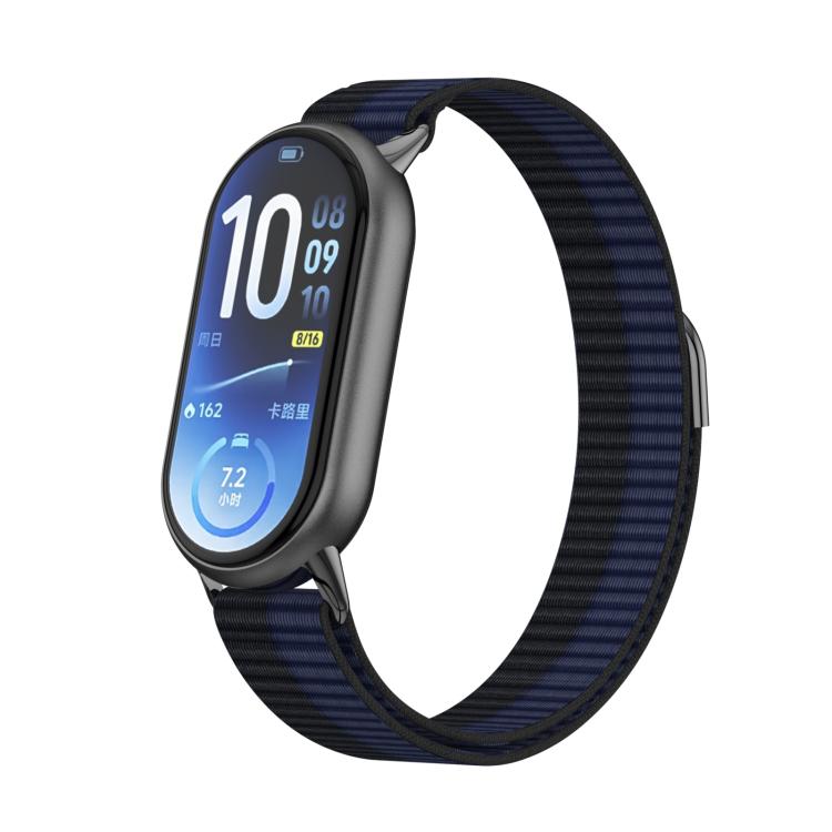 Cinturino per orologio in nylon con chiusura a strappo e coda in metallo., For Xiaomi Smart Band 11 / 10 / 9 / 8