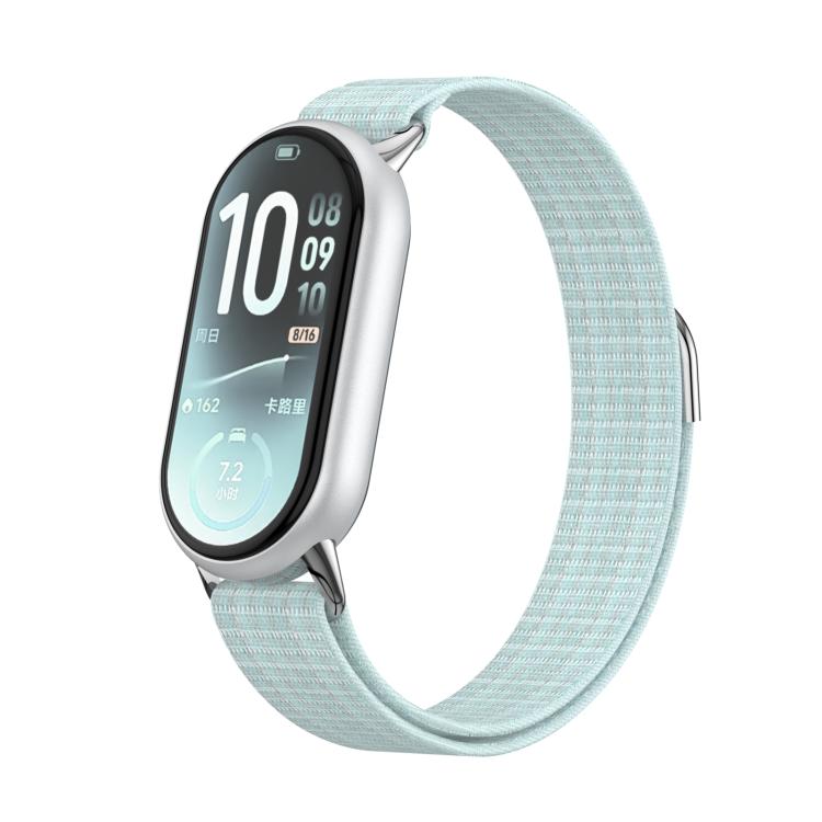 Cinturino per orologio in nylon con chiusura a strappo e coda in metallo., For Xiaomi Smart Band 11 / 10 / 9 / 8
