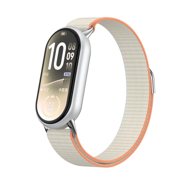 Cinturino per orologio in nylon con chiusura a strappo e coda in metallo., For Xiaomi Smart Band 11 / 10 / 9 / 8