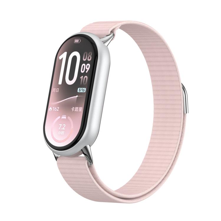 Cinturino per orologio in nylon con chiusura a strappo e coda in metallo., For Xiaomi Smart Band 11 / 10 / 9 / 8
