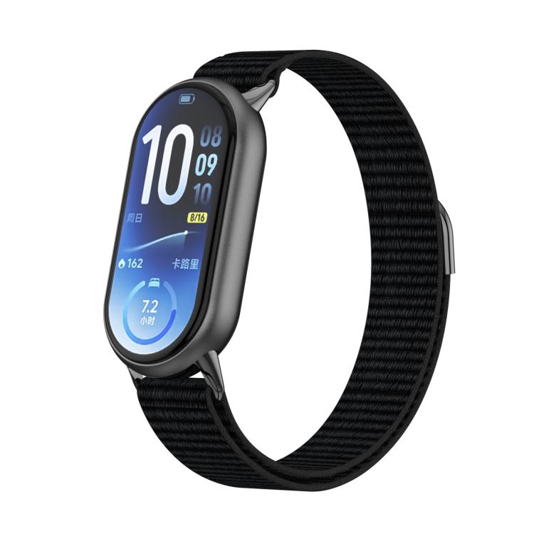 Cinturino per orologio in nylon con chiusura a strappo e coda in metallo., For Xiaomi Smart Band 11 / 10 / 9 / 8