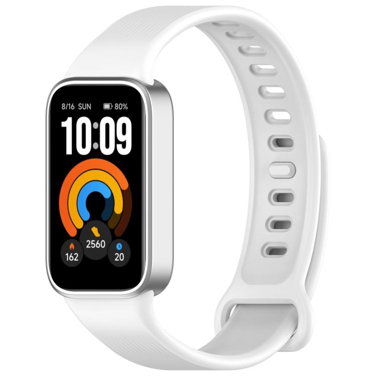 Vertical Stripe Reverse Buckle Solid Color Silicone Watch Band, For Xiaomi Smart Band 11 Active