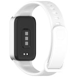 Vertical Stripe Reverse Buckle Solid Color Silicone Watch Band, For Xiaomi Smart Band 11 Active