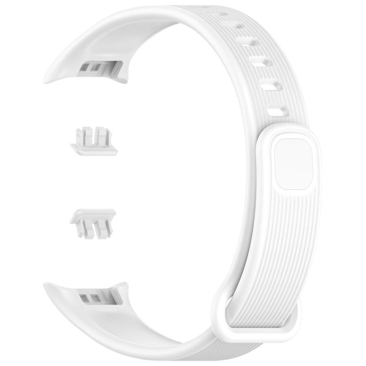 Vertical Stripe Reverse Buckle Solid Color Silicone Watch Band, For Xiaomi Smart Band 11 Active