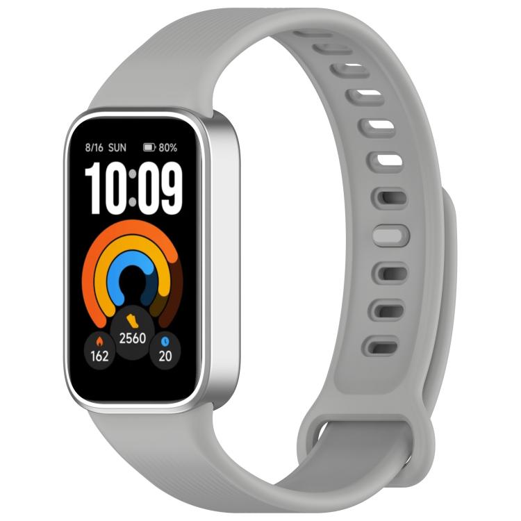 Vertical Stripe Reverse Buckle Solid Color Silicone Watch Band, For Xiaomi Smart Band 11 Active