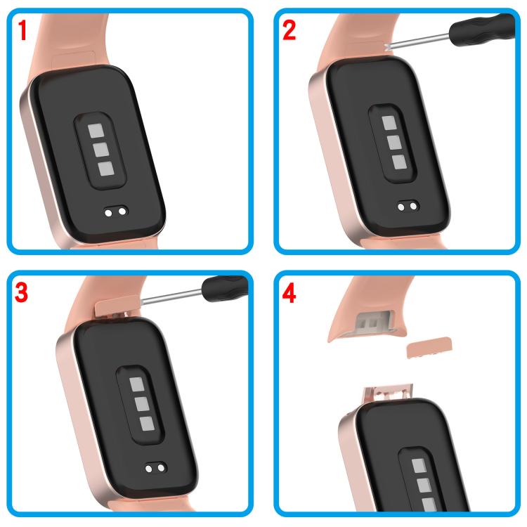 Vertical Stripe Reverse Buckle Solid Color Silicone Watch Band, For Xiaomi Smart Band 11 Active