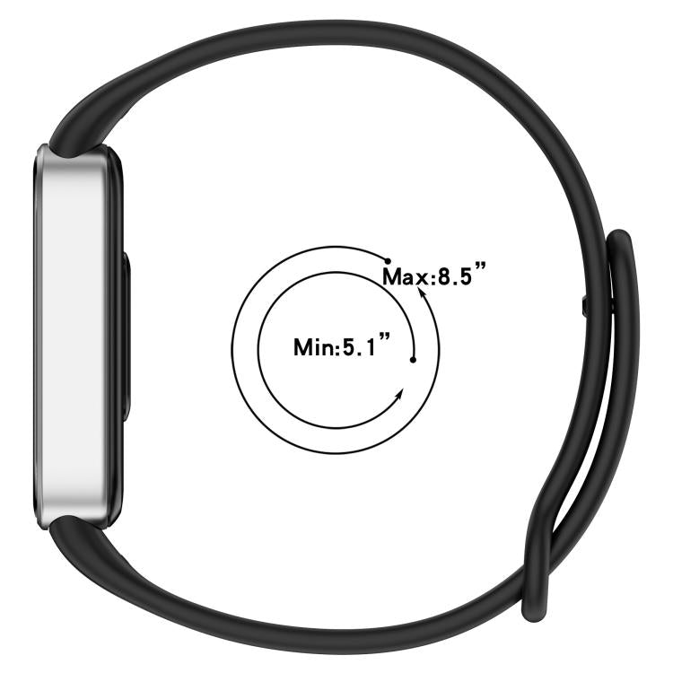 Vertical Stripe Reverse Buckle Solid Color Silicone Watch Band, For Xiaomi Smart Band 11 Active