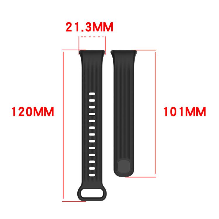 Vertical Stripe Reverse Buckle Solid Color Silicone Watch Band, For Xiaomi Smart Band 11 Active