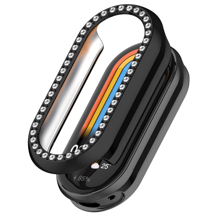Single Row Diamond Half Coverage Hollow PC Watch Case, For Xiaomi Smart Band 11 / 11 NFC