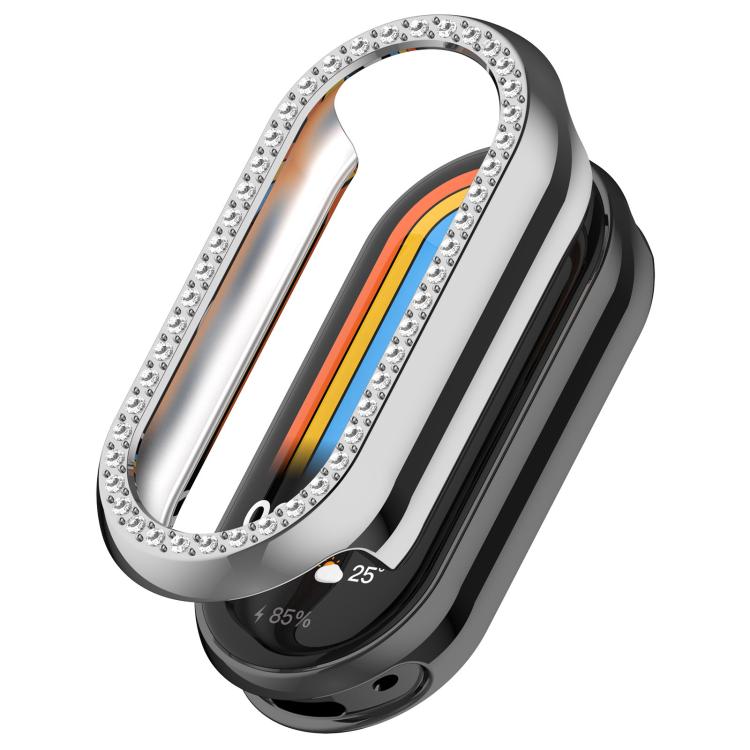 Single Row Diamond Half Coverage Hollow PC Watch Case, For Xiaomi Smart Band 11 / 11 NFC
