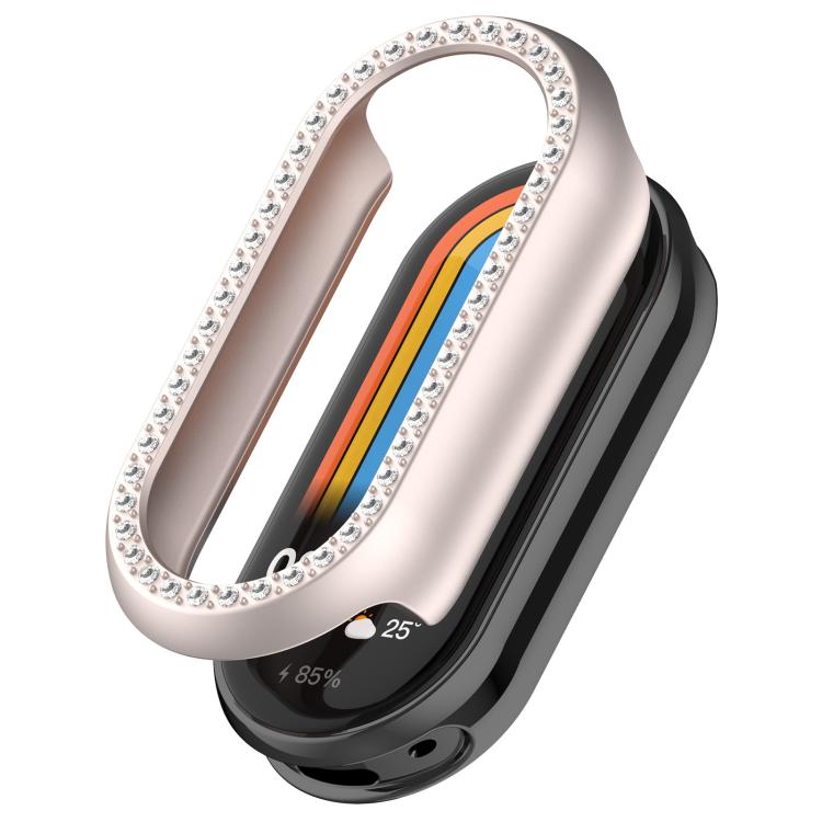 Single Row Diamond Half Coverage Hollow PC Watch Case, For Xiaomi Smart Band 11 / 11 NFC