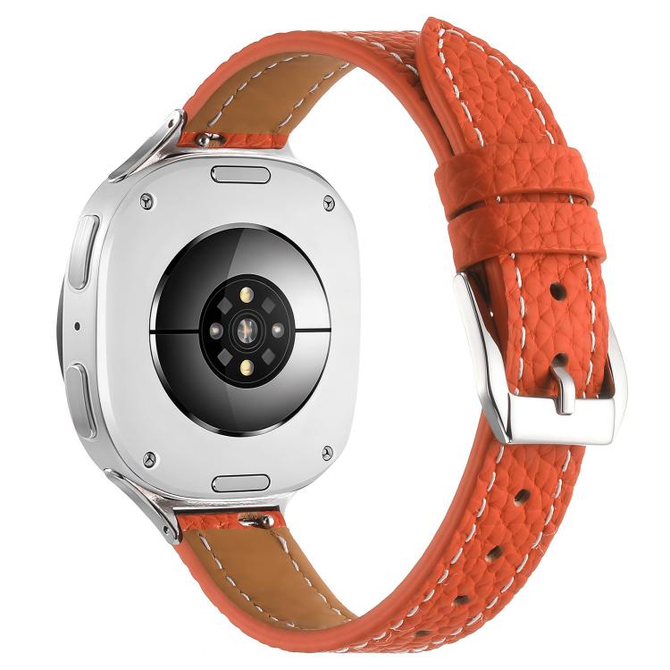 Slim Lychee Texture Pin Buckle Genuine Leather Watch Band, For Galaxy Watch9 / 8 / 8 Classic