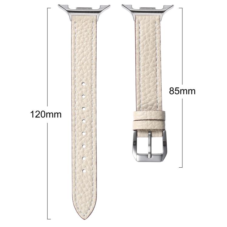 Slim Lychee Texture Pin Buckle Genuine Leather Watch Band, For Galaxy Watch9 / 8 / 8 Classic