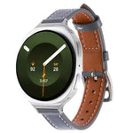 Slim Plain Genuine Leather Watch Band, For Galaxy Watch9 / 8 / 8 Classic
