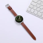Slim Plain Genuine Leather Watch Band, For Galaxy Watch9 / 8 / 8 Classic