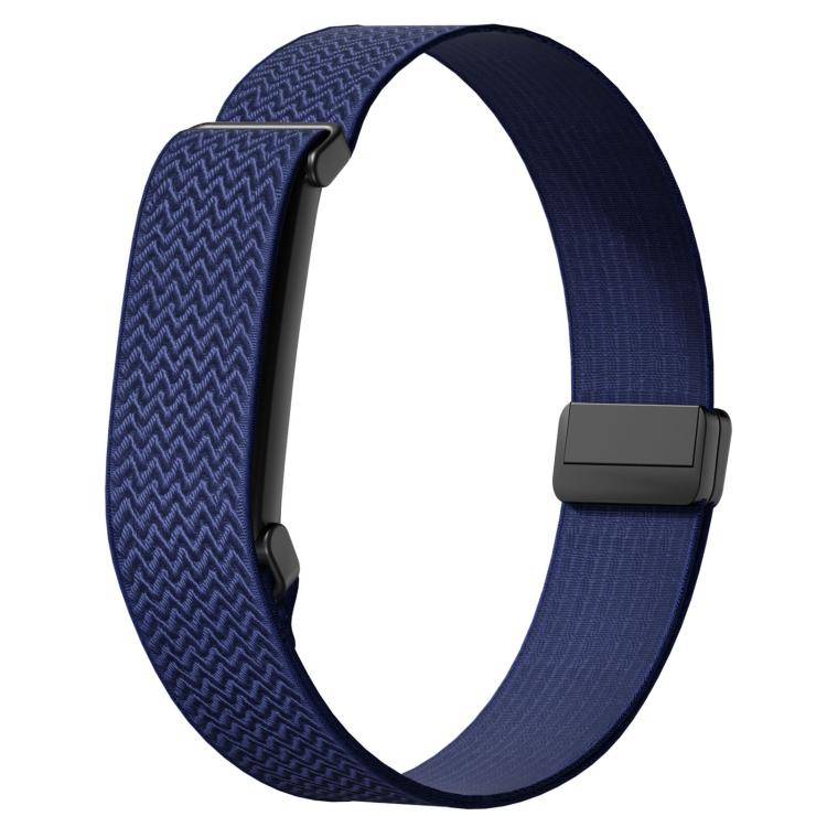 Metal Frame Magnetic Clasp Wave Pattern Elastic Nylon Arm Band, For Google Fitbit Air