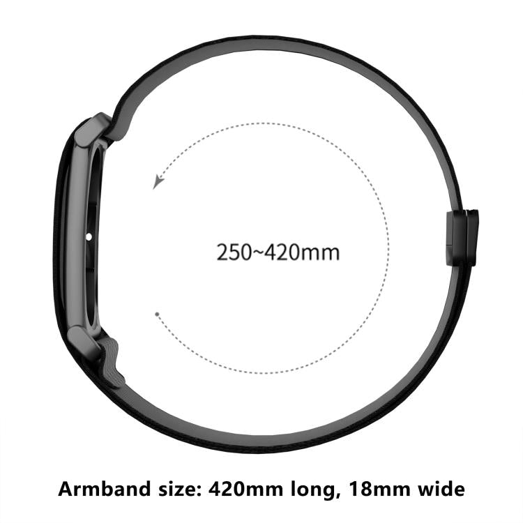 Metal Frame Magnetic Clasp Wave Pattern Elastic Nylon Arm Band, For Google Fitbit Air