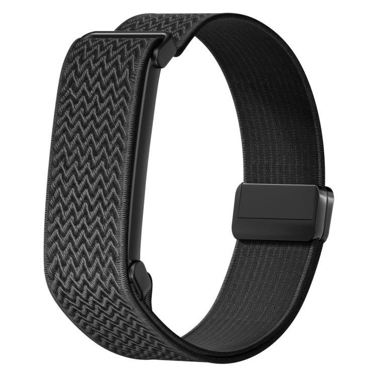 Metal Frame Magnetic Clasp Wave Pattern Elastic Nylon Watch Band, For Google Fitbit Air