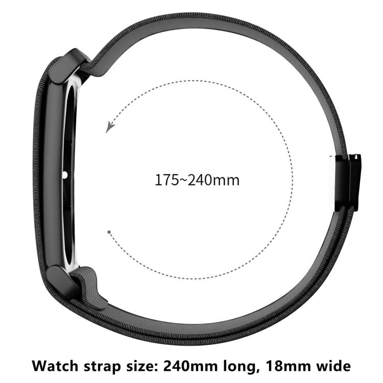 Metal Frame Magnetic Clasp Wave Pattern Elastic Nylon Watch Band, For Google Fitbit Air