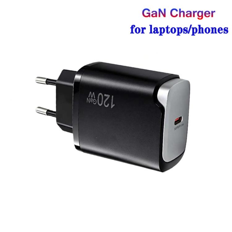PD48 GaN 120W USB-C Fully Compatible Protocol Charger for Laptops, EU Plug, EU Plug