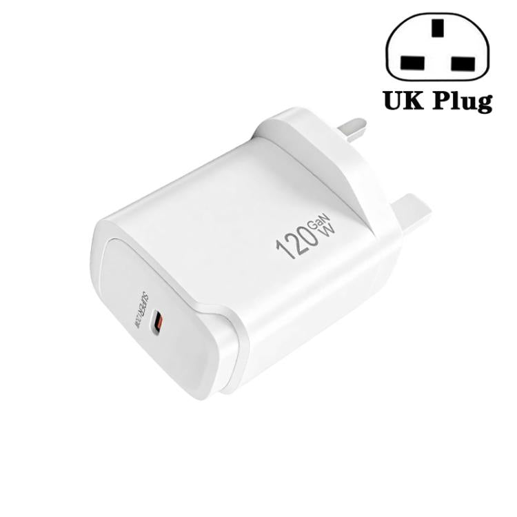 PD48 GaN 120W USB-C Fully Compatible Protocol Charger for Laptops, UK Plug, UK Plug