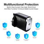 PD48 GaN 120W USB-C Fully Compatible Protocol Charger for Laptops, UK Plug, UK Plug